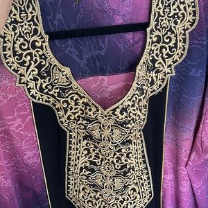 Gold and Purple Abaya